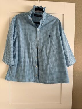 Ralph Lauren Light Blue Micro-Gingham Button Down Shirt